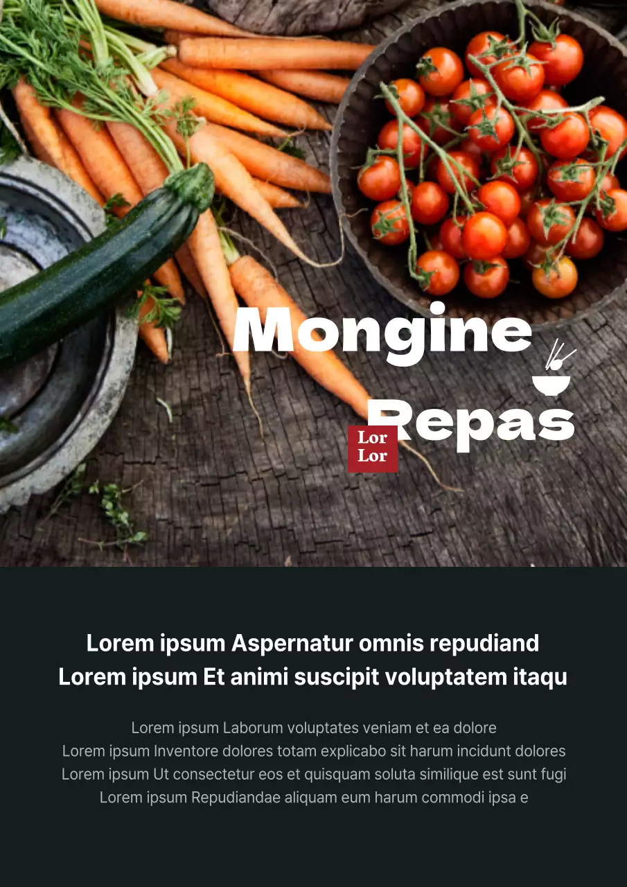 Présenter et promouvoir des restaurants avec des photos de légumes noirs