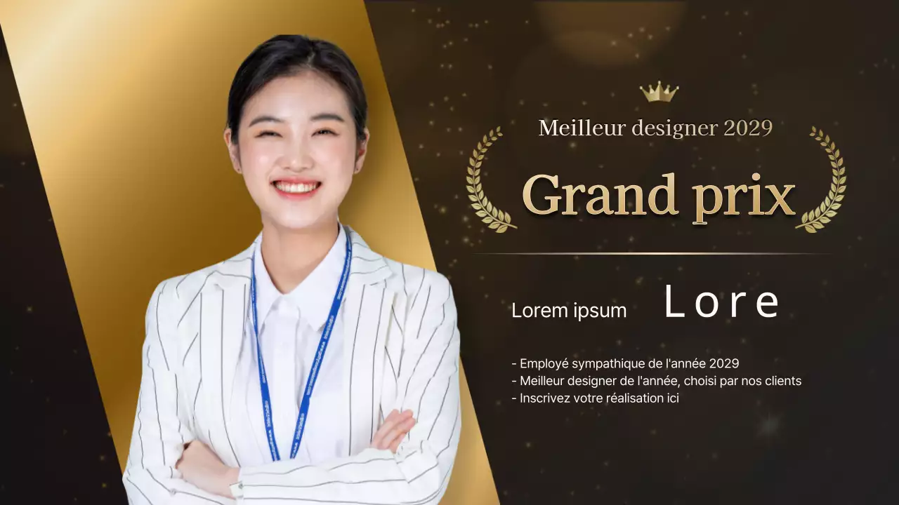 Une soirée conceptuelle de remise de prix en or et noir