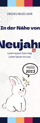 Primärfarben-Illustration niedliche traditionelle Neujahrsgrüße