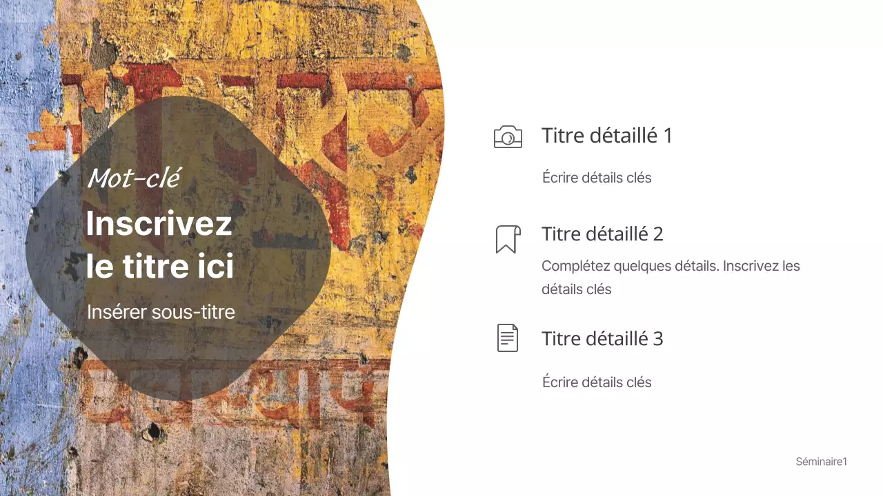 Présentations pour les séminaires