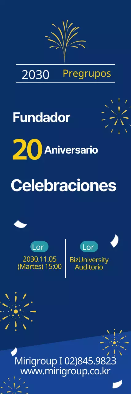 Letras amarillas azules resaltadas Acto de presentación de la empresa Neat