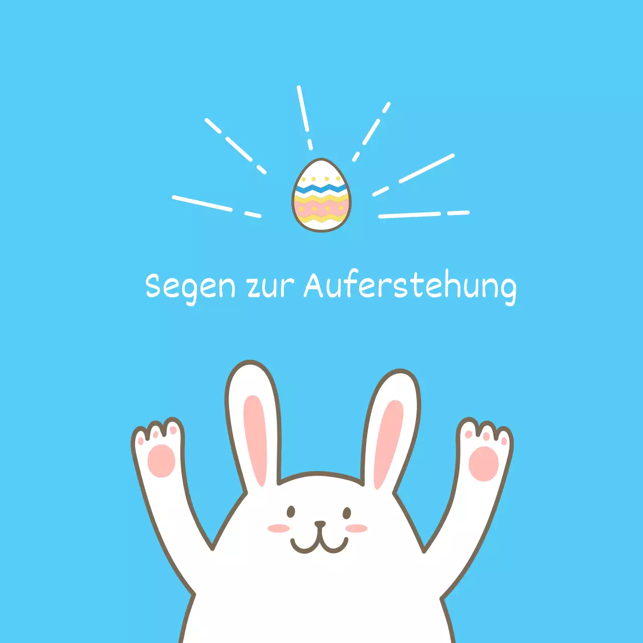 Niedliche Ostern Kirche Kreis Aufkleber in Hellblau