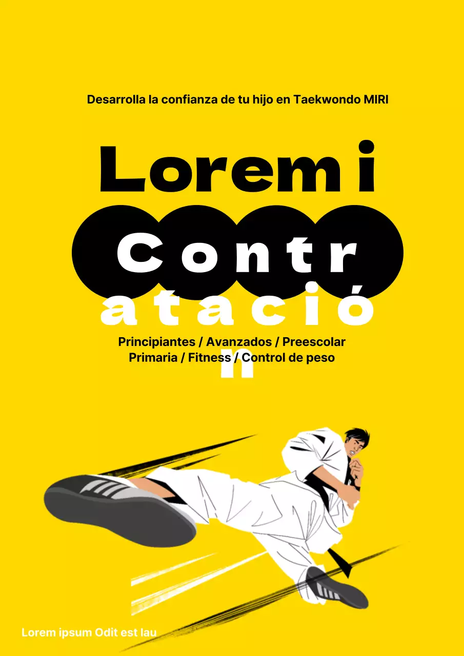 Folleto amarillo sencillo para la captación de alumnos de piano