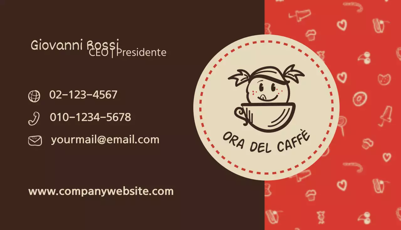 Biglietti da visita per caffè
