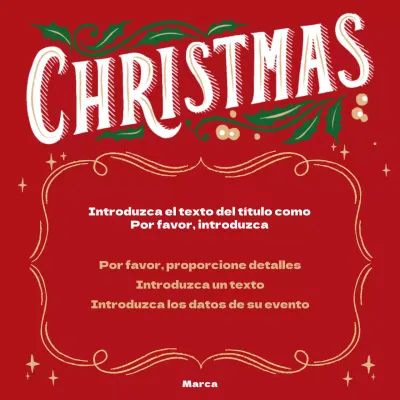 Cuadrados de Navidad ilustrados en rojo