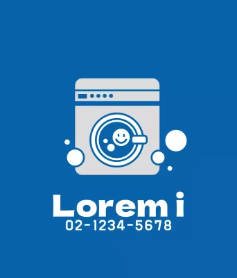 Werben Sie für Ihre Wäscherei mit einer blauen Illustration