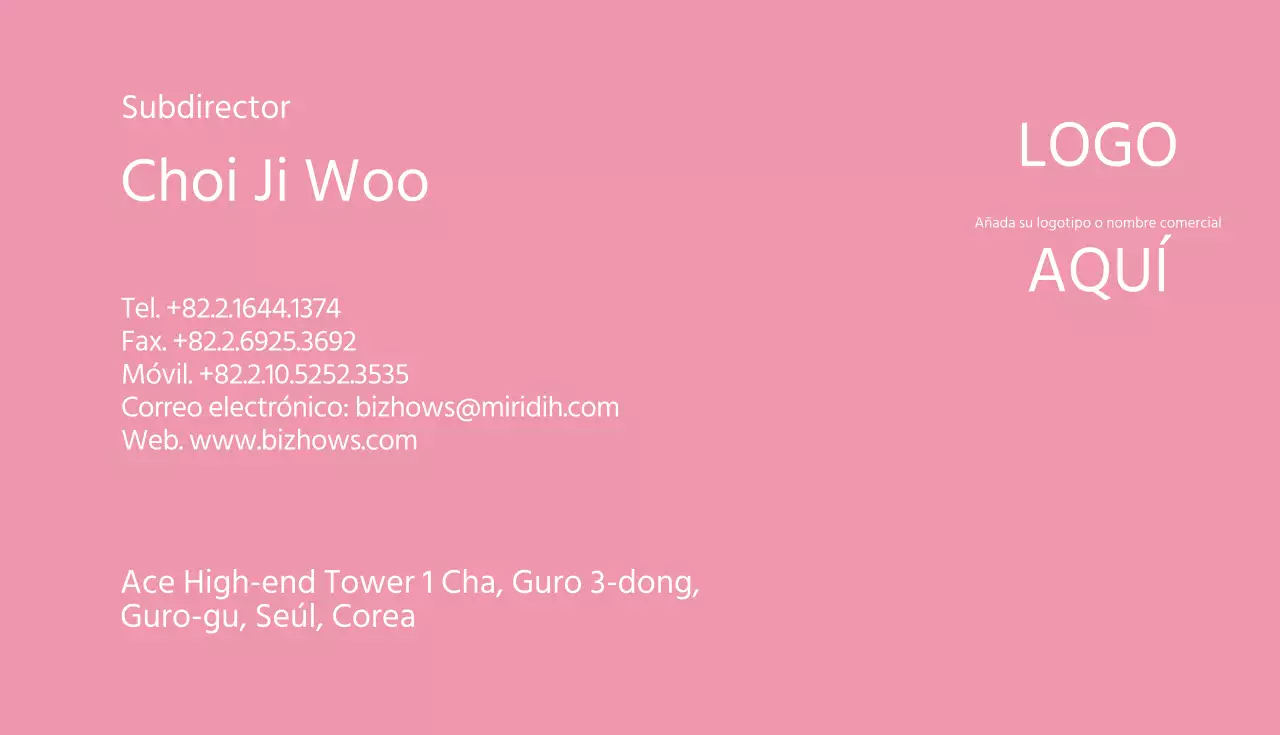 Tarjeta de visita predeterminada