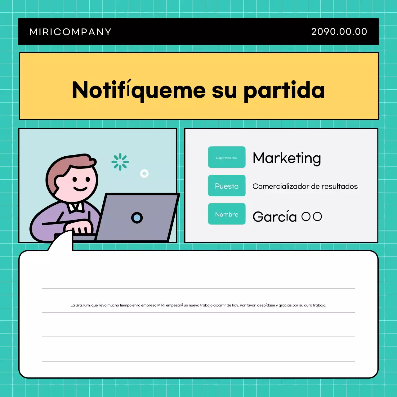 Anuncio de empresa sencillo en azul claro