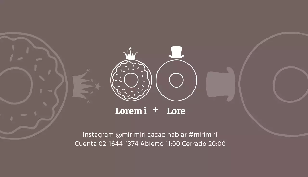 Tarjeta de visita de panadería ilustrada en marrón y blanco