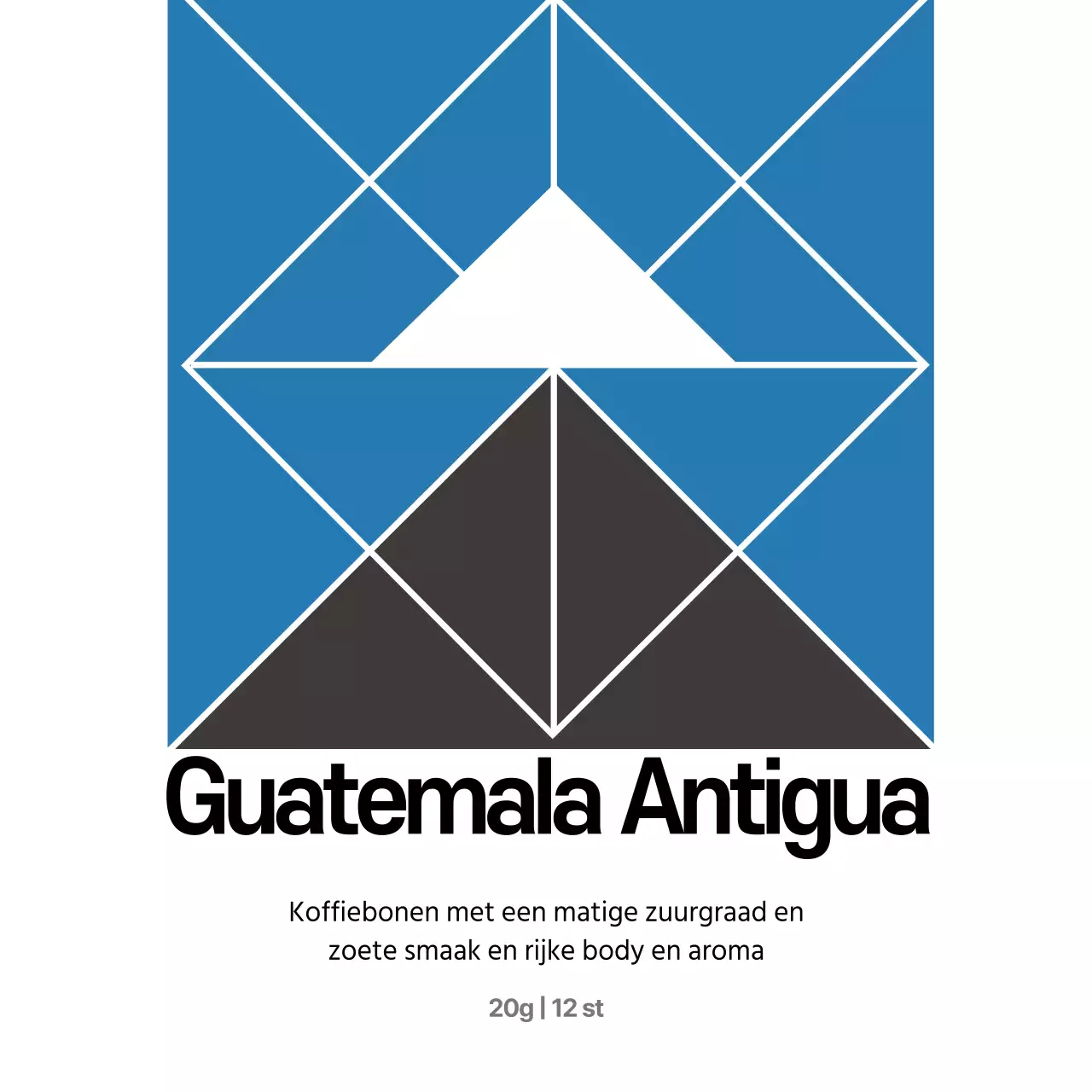 Eenvoudige conceptuele bonenpostkaart in blauw en zwart