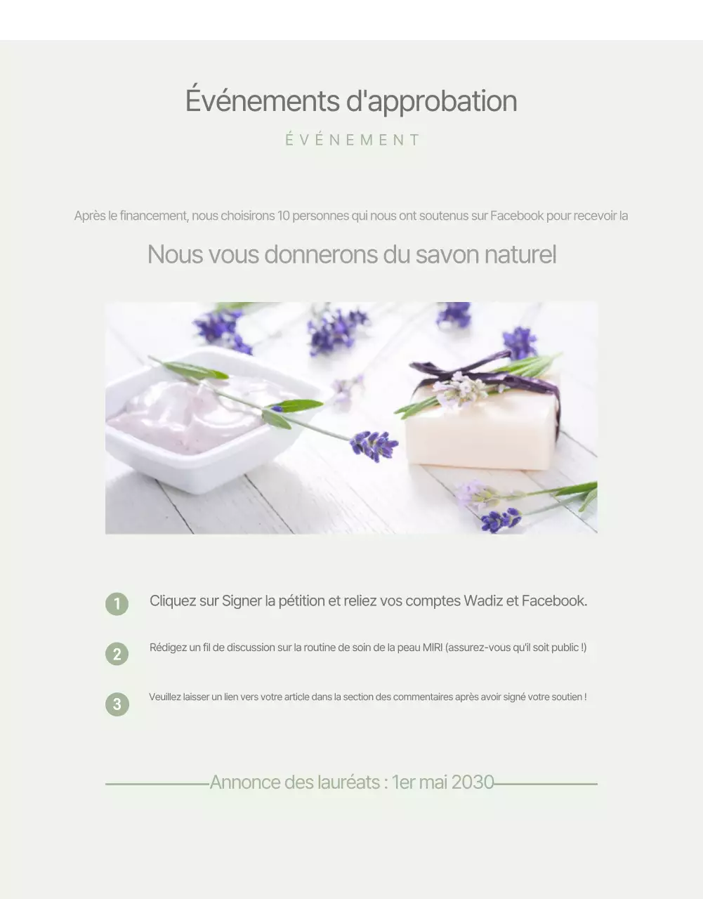 Page détaillée du produit corporel