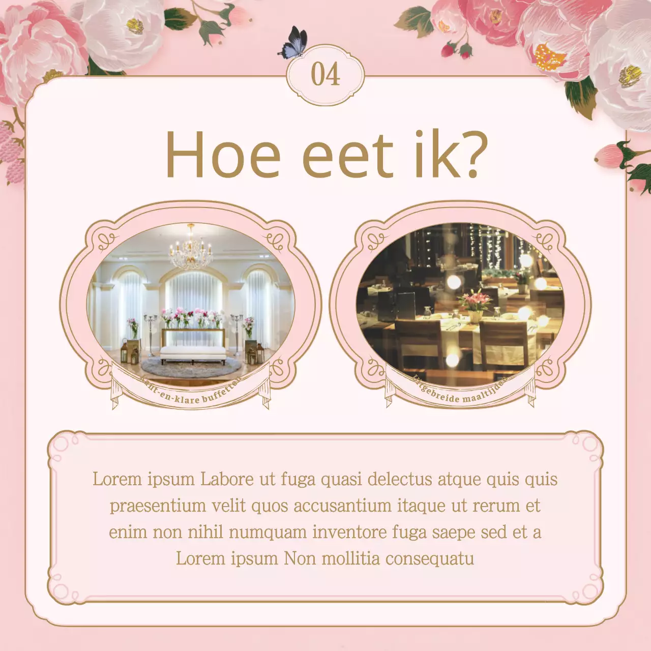 Een checklist voor trouwlocaties met roze en beige lentebloemenillustraties