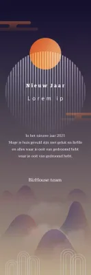 Oranje paarse illustratie nieuwjaarswensen