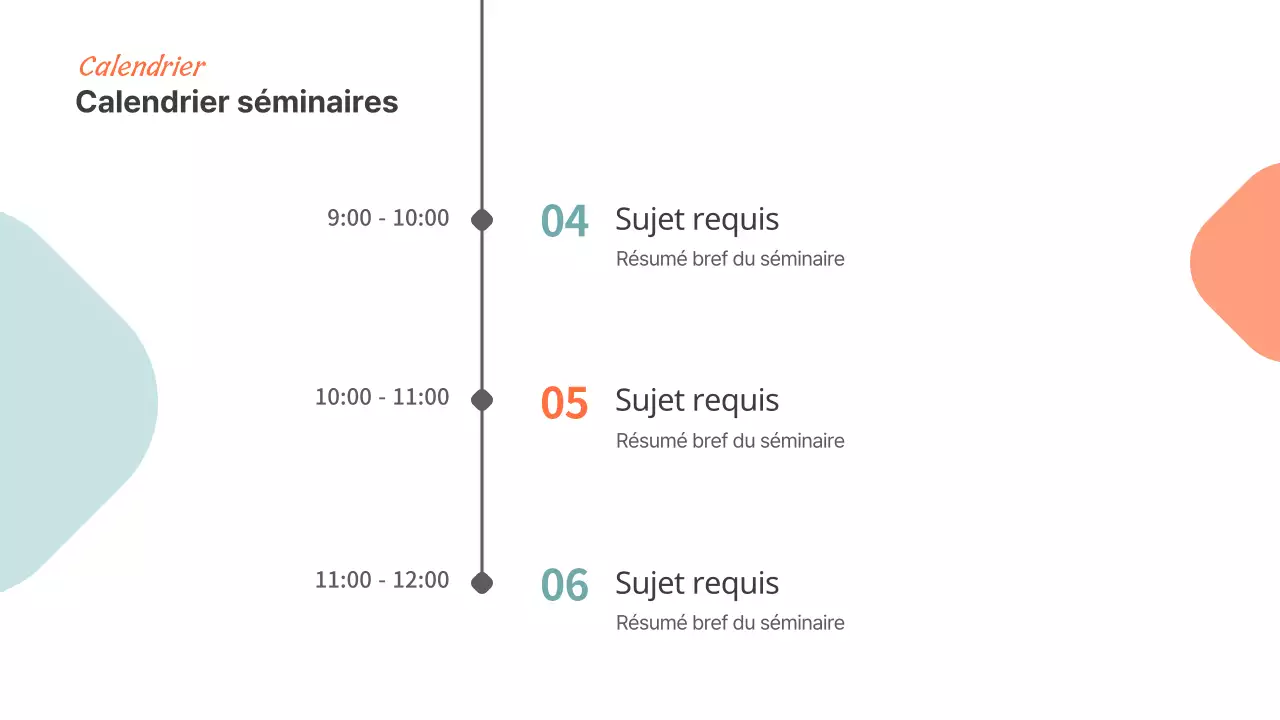 Présentations pour les séminaires