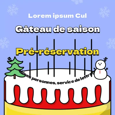 Guide de l'illustration des gâteaux de Noël pour la pré-réservation à la boulangerie