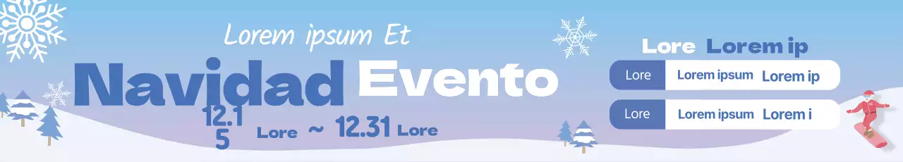 Ilustración azul Gradiente Navidad Estación de esquí Descuento Evento