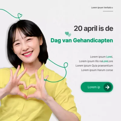 Campagneconcept voor de Dag van de Gehandicapten in groen en geel