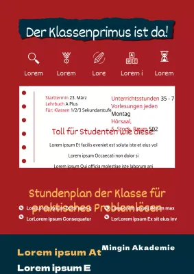 Werben Sie für Ihre Schule in Rot und Schwarz und werben Sie neue Schüler an