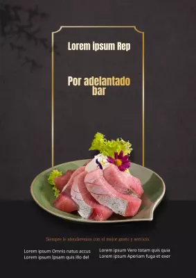 Cartel publicitario del menú de un restaurante de sushi