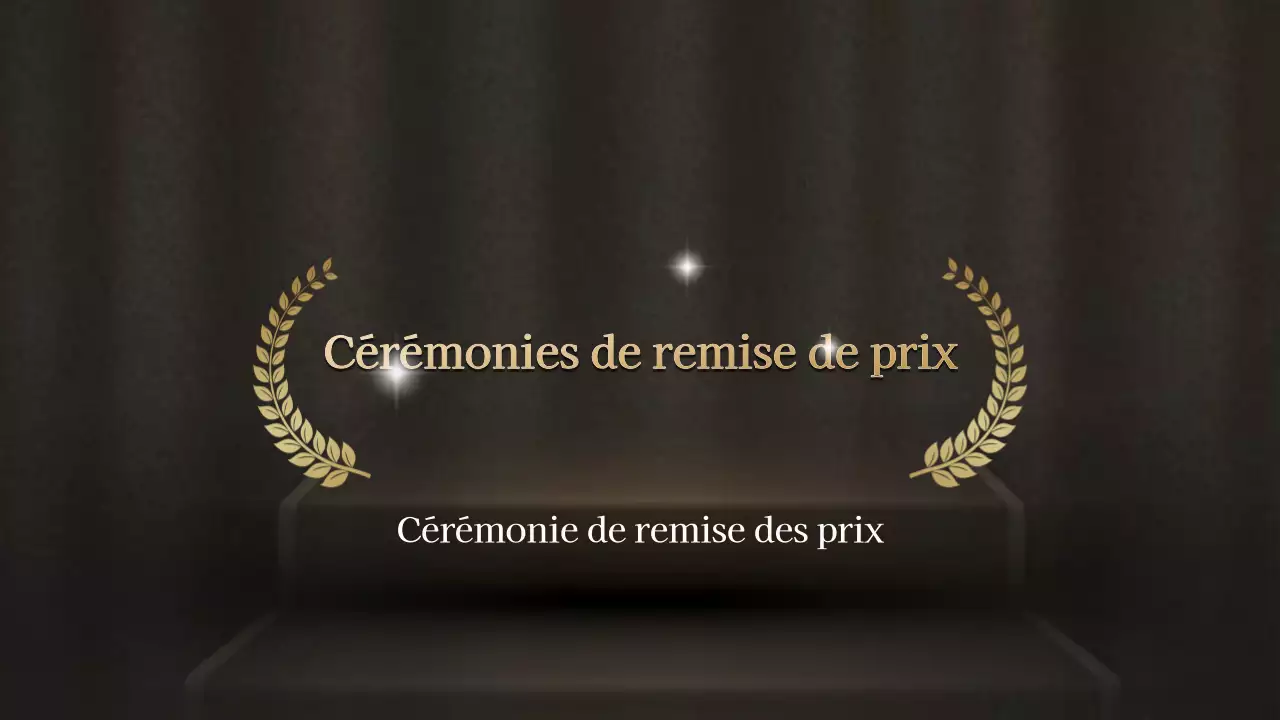 Une soirée conceptuelle de remise de prix en or et noir