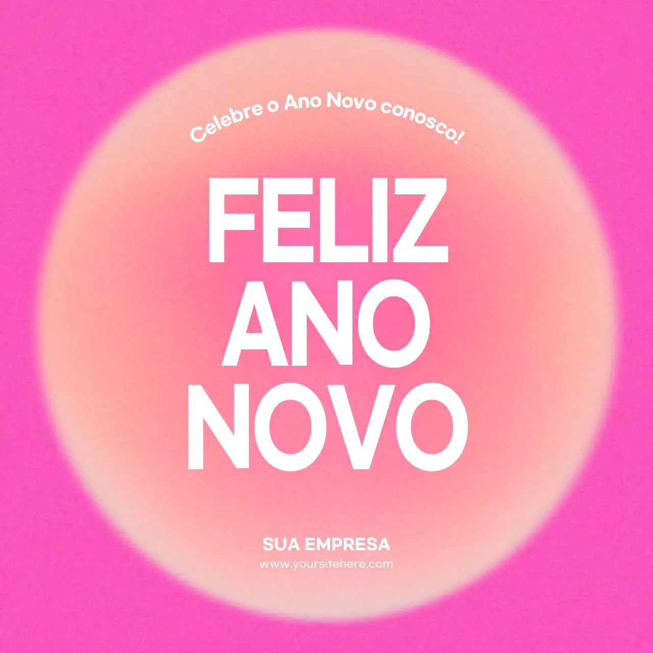 anúncio de ano novo cor-de-rosa e arrojado
