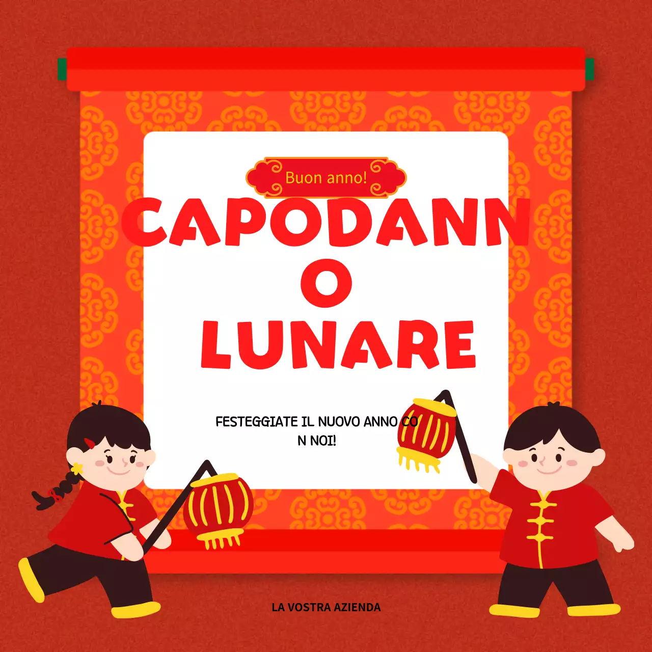 annuncio del festival tradizionale rosso