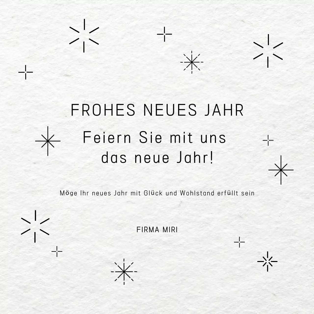 weiß minimal neujahr einladung