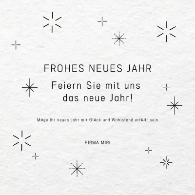 weiß minimal neujahr einladung