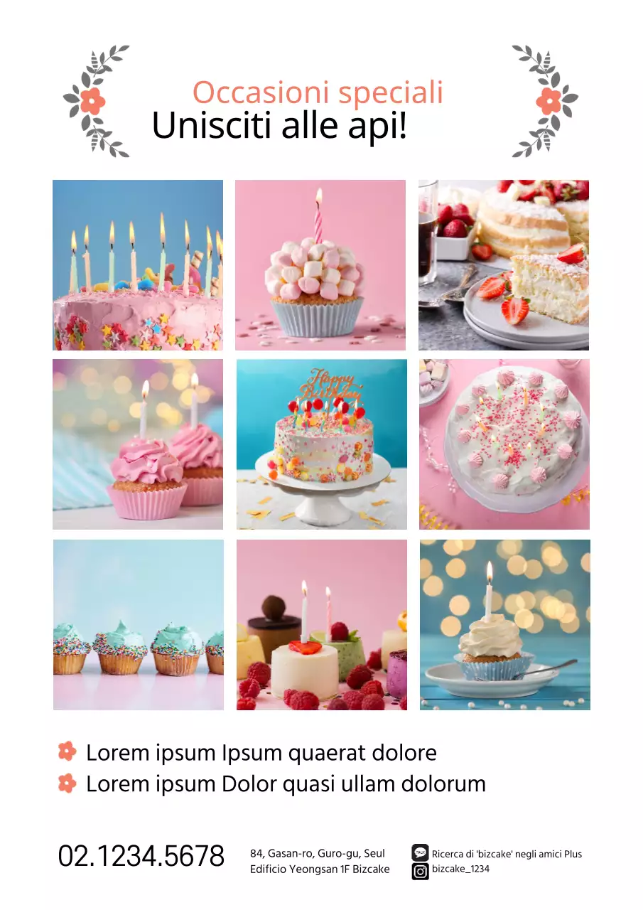 Volantino per promuovere il menu dei dessert del vostro caffè