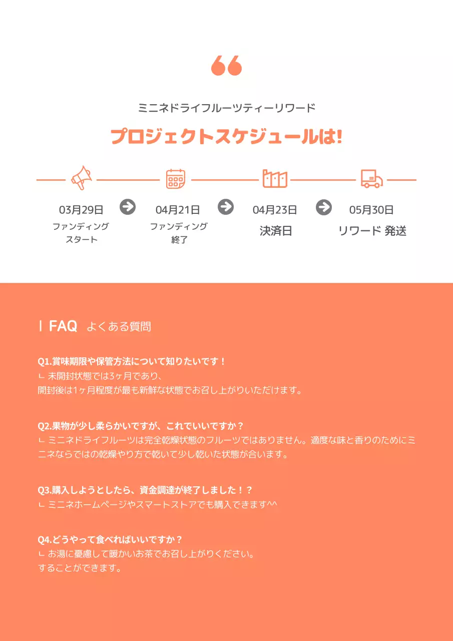 オレンジ ポップ ドライフルーツ パンフレット 詳細ページ