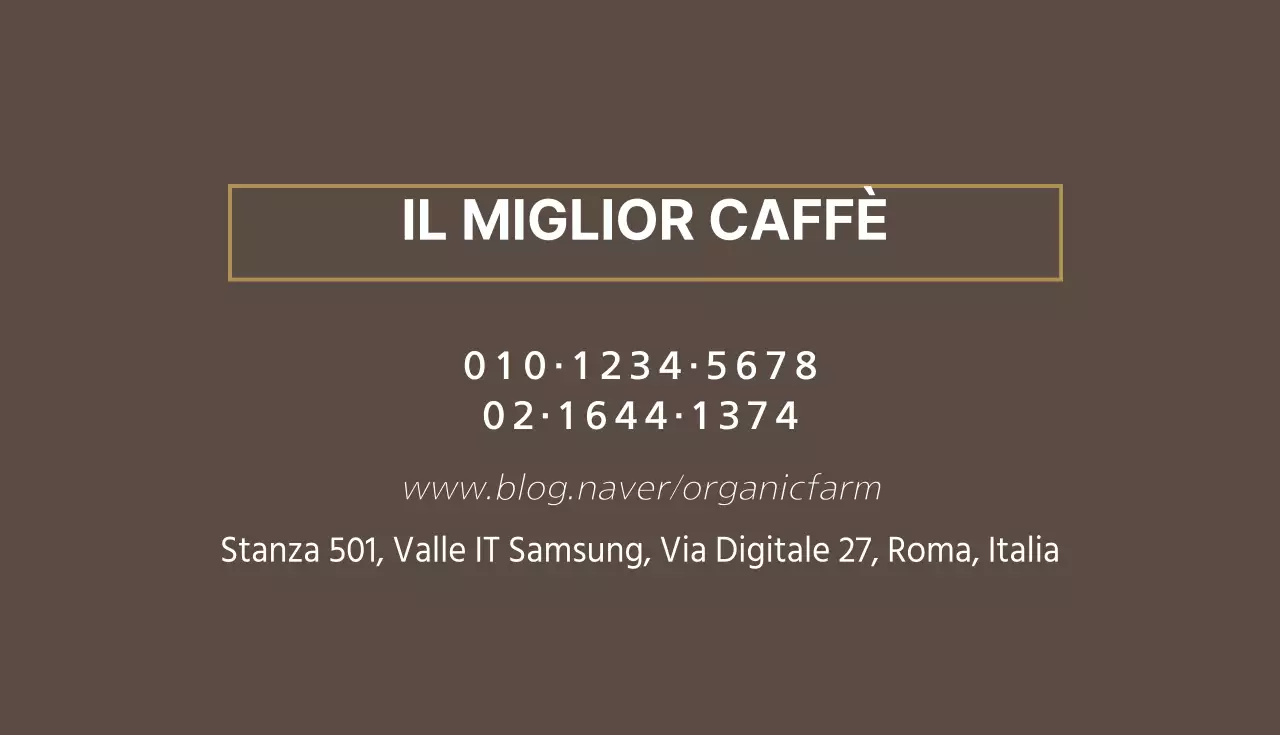 Biglietto da visita semplice per un caffè