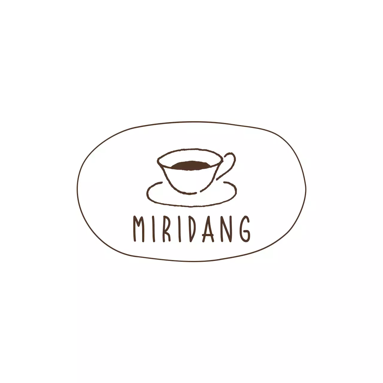 Brown's cafe ilustração logótipo desenhado à mão