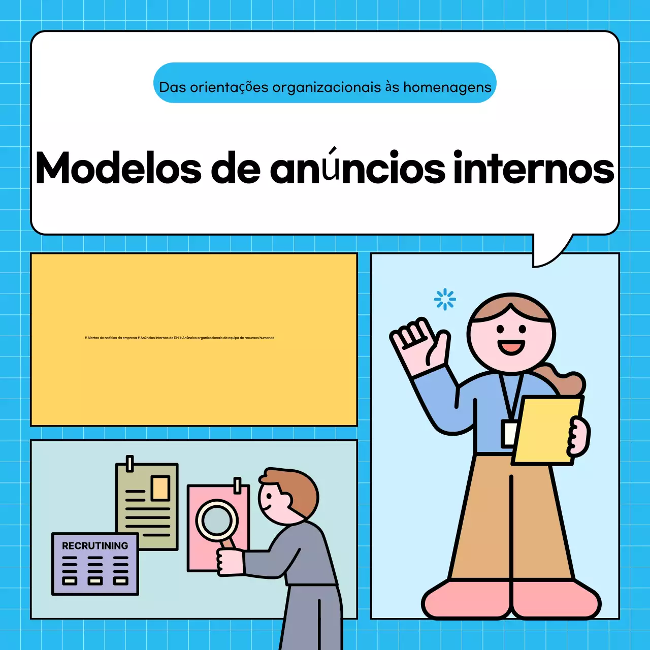 Anúncio simples de empresa em azul claro