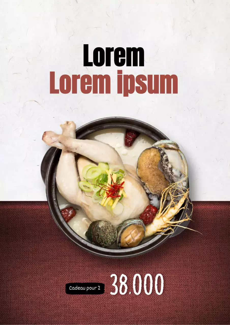 Menu du salon de massage Bodywork