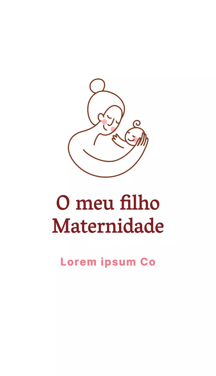 Cartão de visita de maternidade com ilustração cor-de-rosa