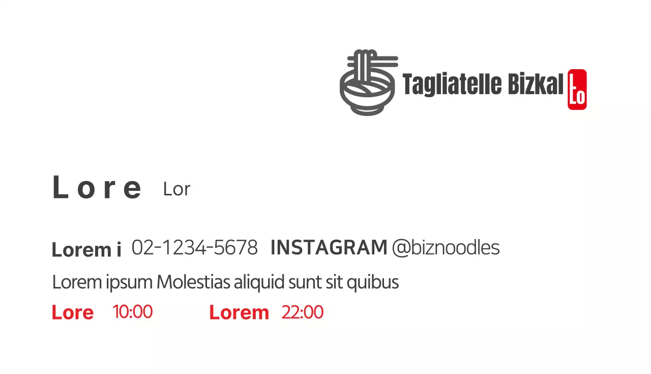 grigio rosso illustrazione logo noodle biglietto da visita