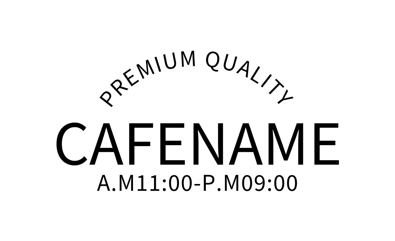 白 シンプル カフェ 営業時間 ファンシーバナー