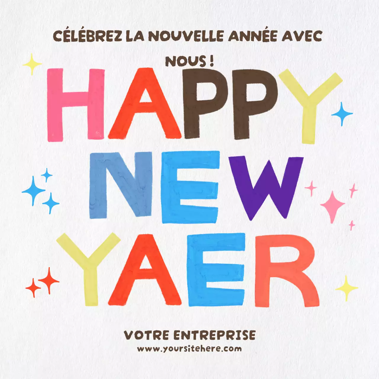 Invitation ludique et colorée pour le Nouvel An