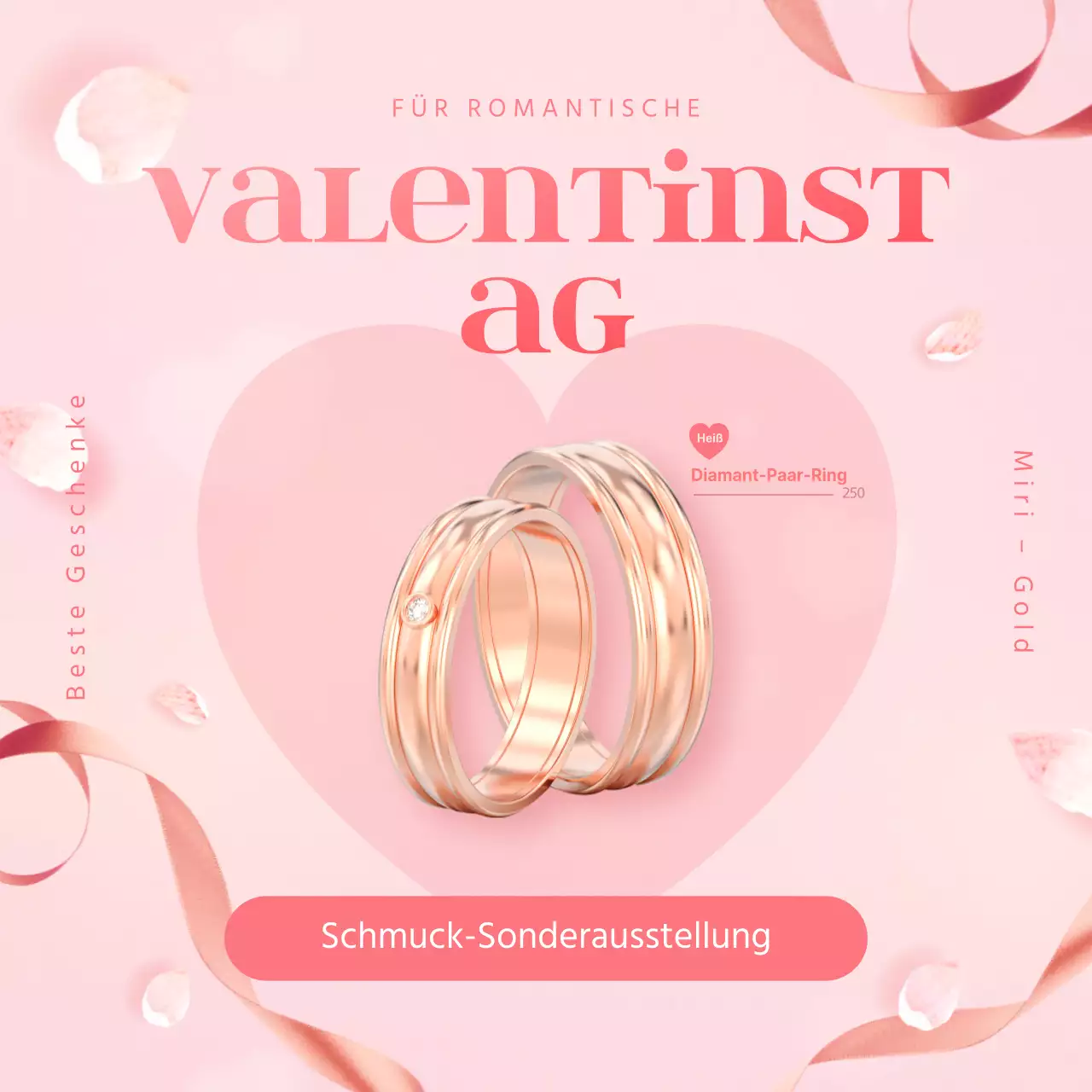 Rosa Schmuck-Event zum Valentinstag