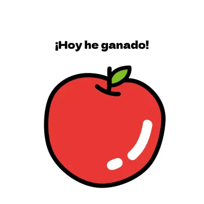 Blanco ilustración divertida comida granja manzana promoción