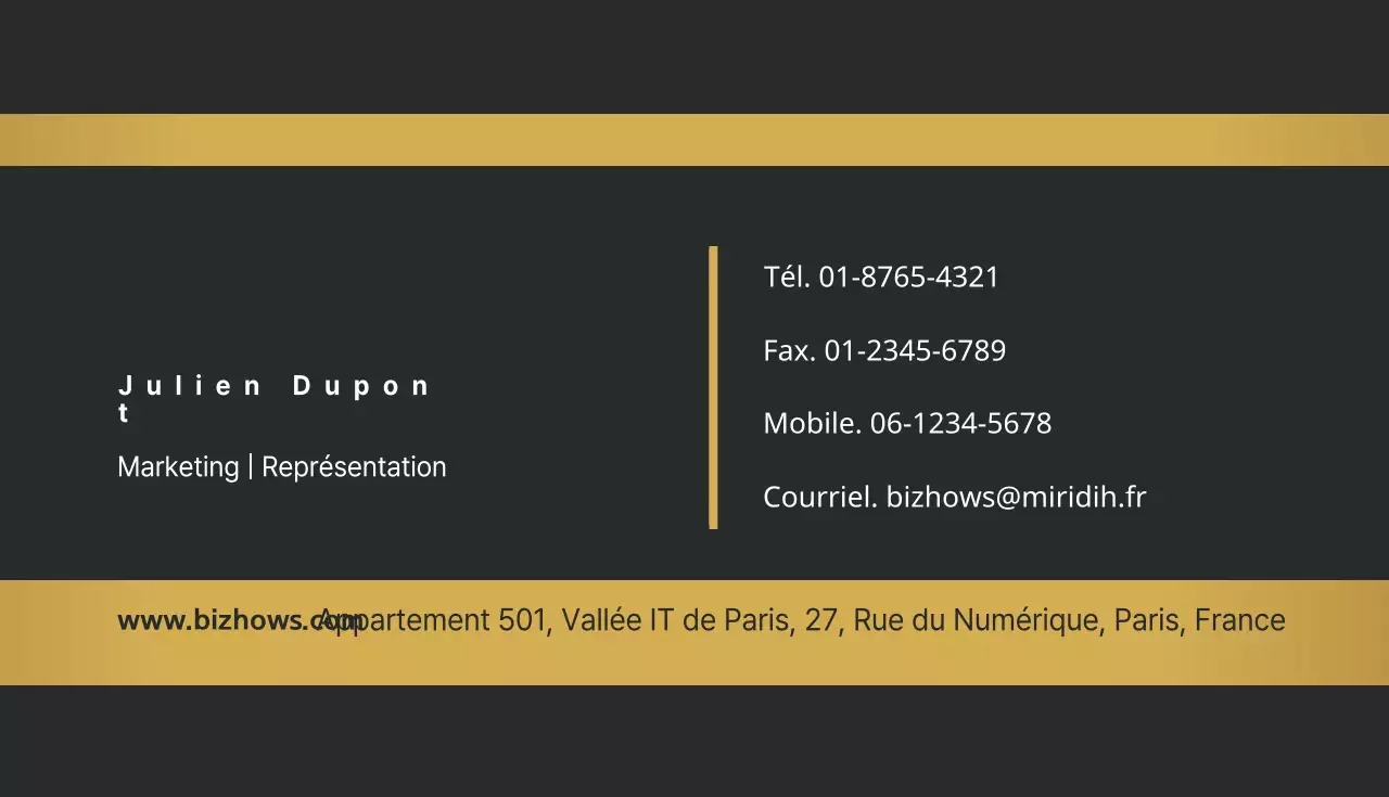 Cartes de visite d'entreprise