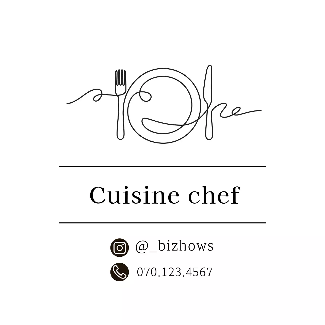 Etiquette de restaurant simple avec illustration blanche