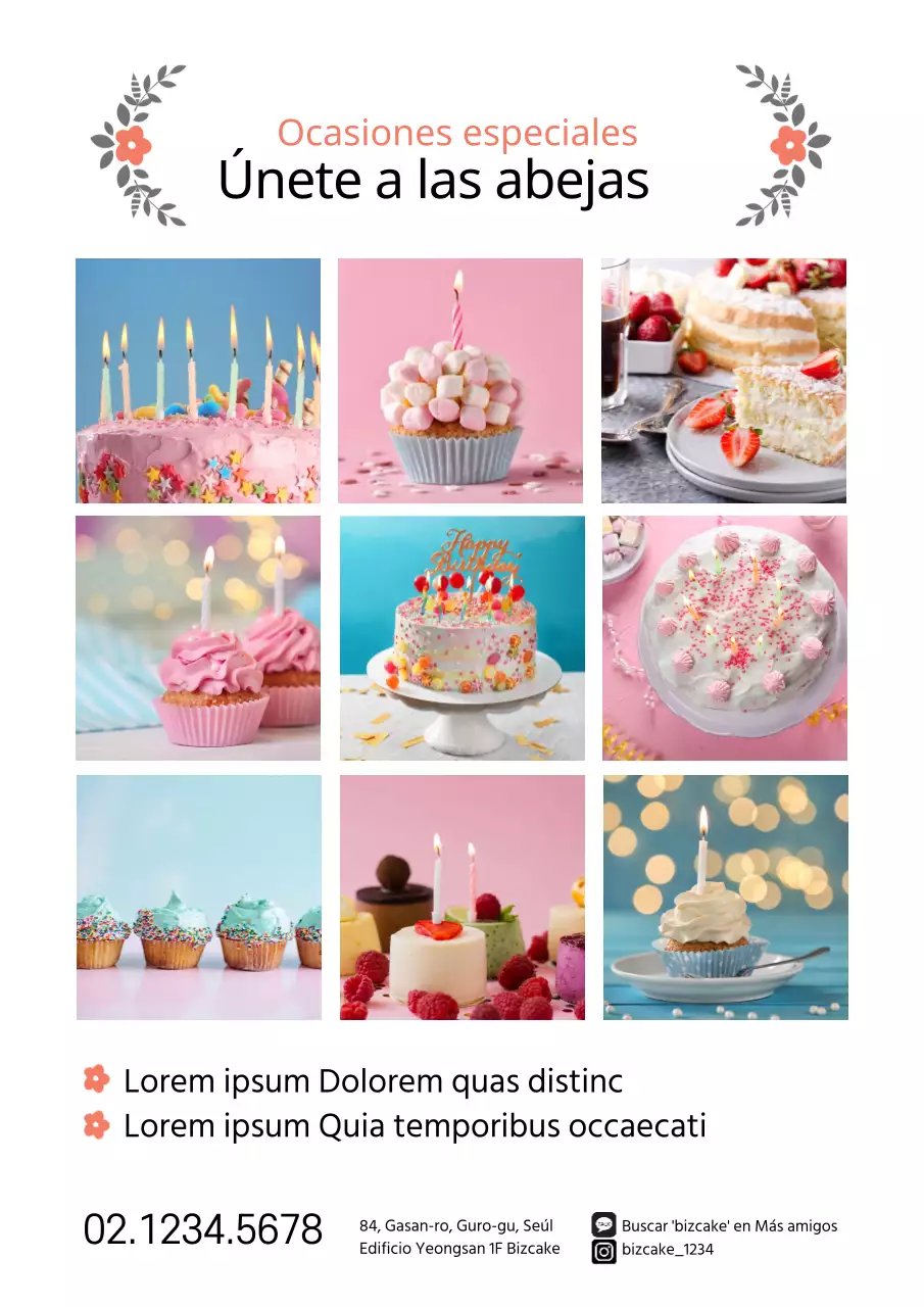 Folleto para promocionar la carta de postres de su cafetería