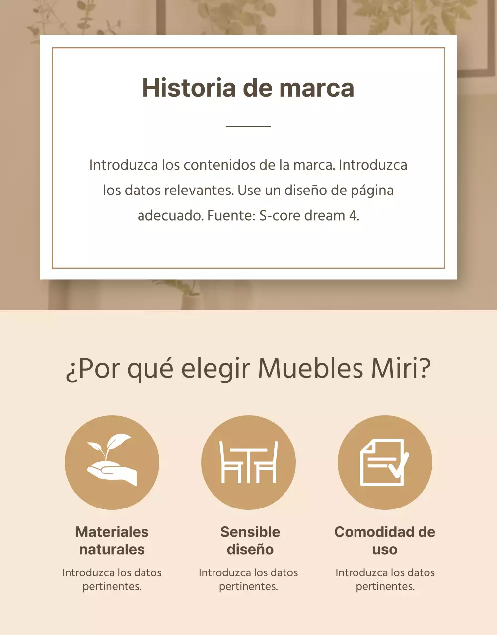 Interiores emocionales en marrón página de detalles