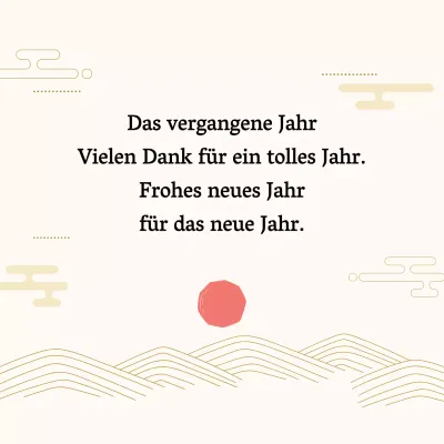 Traditionelle Etiketten für Neujahrsgrüße in Elfenbein und roter Post