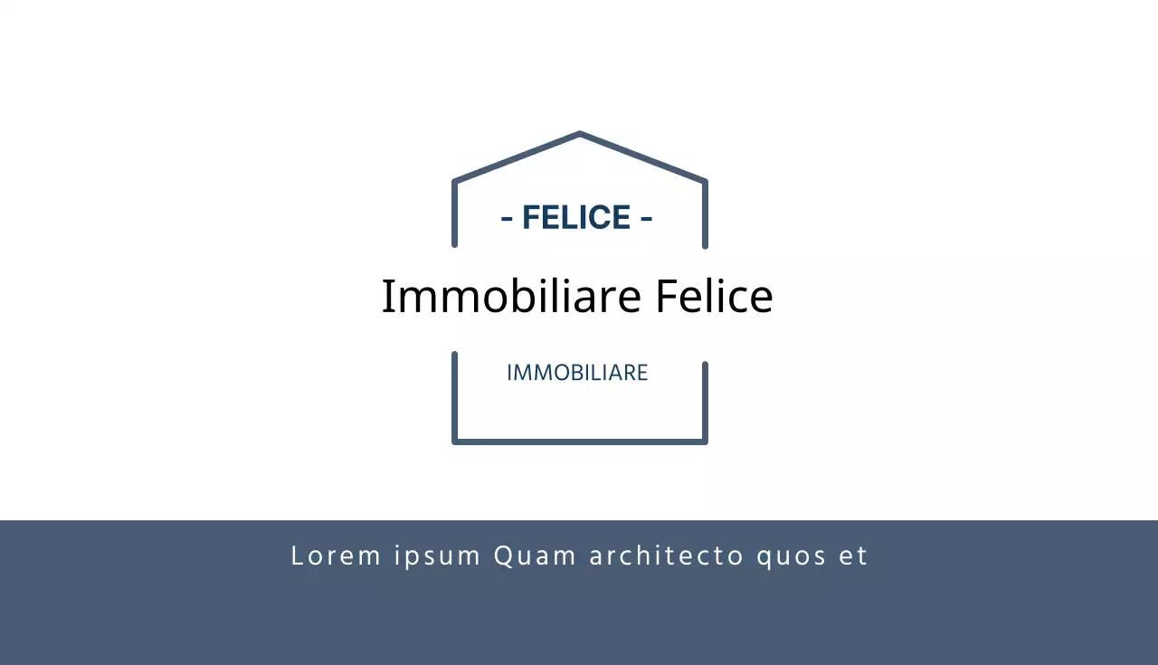 Biglietto da visita immobiliare illustrato bianco e blu navy