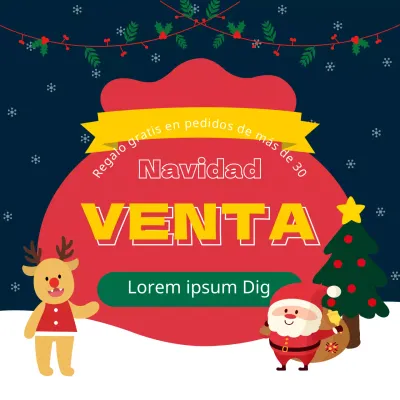 Venta de artículos navideños rojos, amarillos y verdes