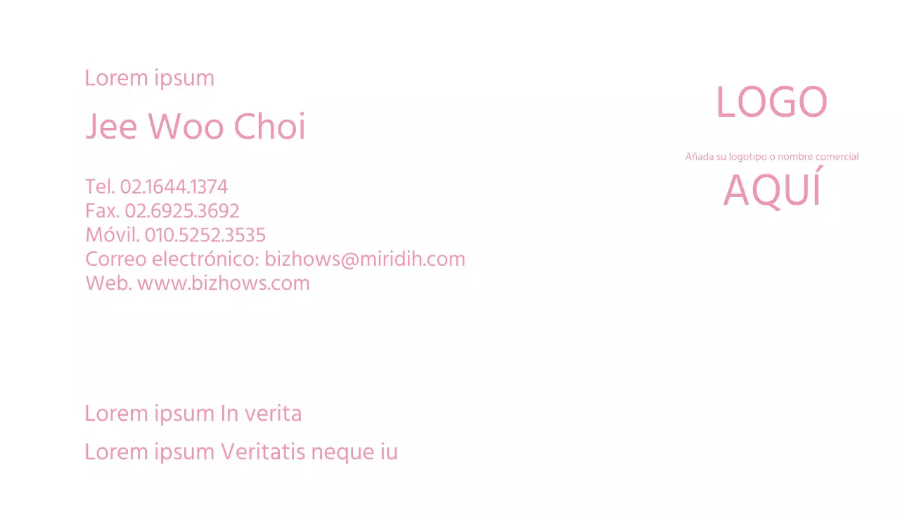 Tarjeta de visita predeterminada