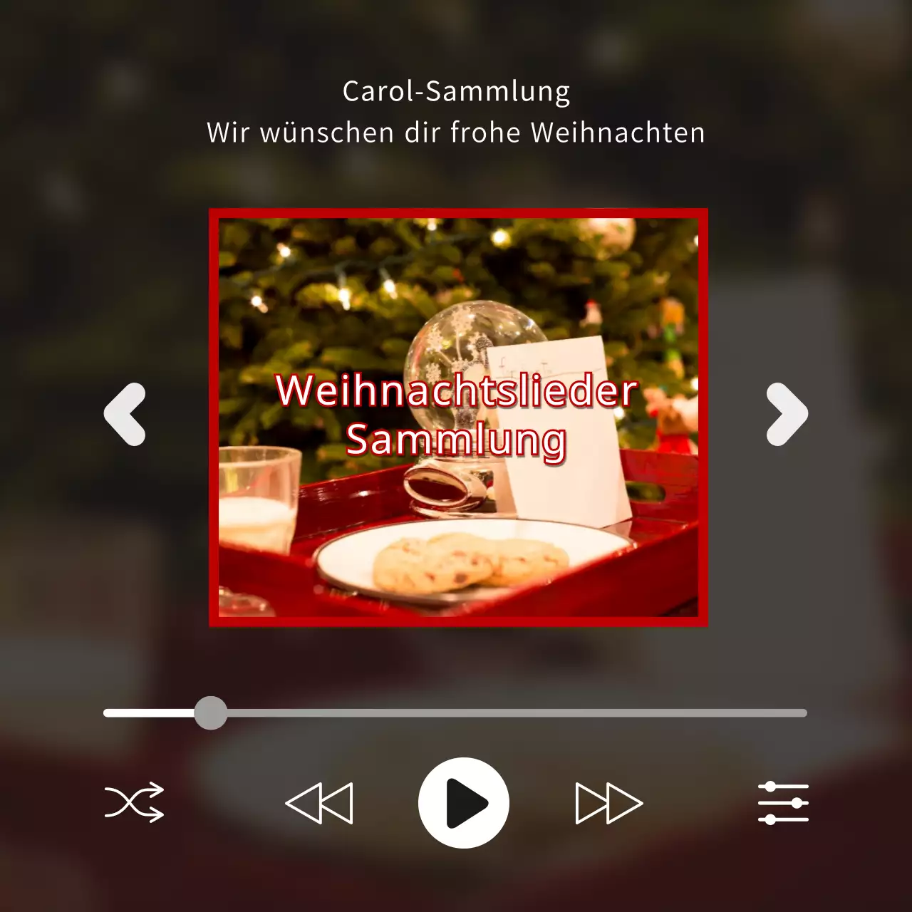 Eine Sammlung von Weihnachtsliedern in Form einer roten Weihnachtsplaylist