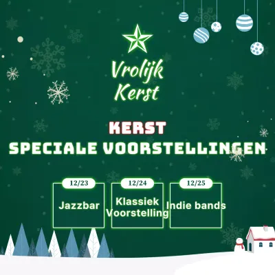 Een groene kerststal in de vorm van een kerstboom